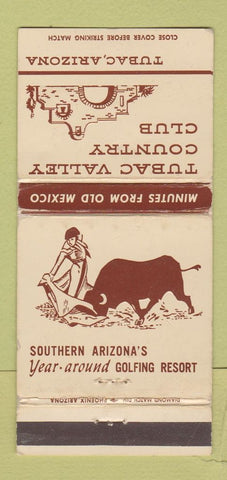 Matchbook Cover - Tubac Valley Country Club AZ 30 Strike