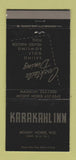 Matchbook Cover - Karakahl Inn Mount Horeb WI 30 Strike