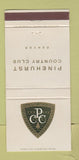 Matchbook Cover - Pinehurst Country Club Denver Colorado 30 Strike