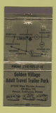 Matchbook Cover - Golden Village Trailer Park Hemet CA WEAR 30 Strike