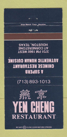 Matchbook Cover - Yen Cheng Chinese Restaurant Houston TX 30 Strike