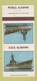 Matchbook Cover - USS Alabama Mobile AL 30 Strike