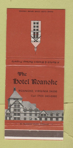 Matchbook Cover - Hotel Roanoke VA 30 Strike