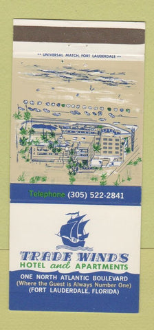 Matchbook Cover - Trade Winds Hotel Fort Lauderdale FL 30 Strike