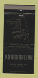 Matchbook Cover - Karakahl Inn Mount Horeb WI WEAR 30 Strike