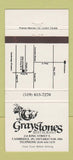 Matchbook Cover - Graystones Restaurant Cambridge ON 30 Strike