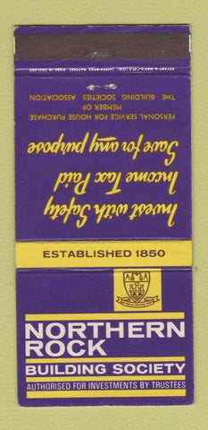 Matchbook Cover - Northern Rock Building Society UK England 30 Strike