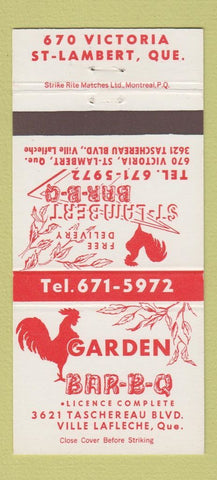 Matchbook Cover - Garden BBQ Ville Lafleche QC 30 Strike