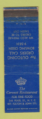 Matchbook Cover - Coronet Restaurant New York City WEAR