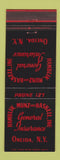 Matchbook Cover - Hamblin Munz & Haskell Insurance Oneida NY