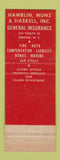 Matchbook Cover - Hamblin Munz & Haskell Insurance Oneida NY
