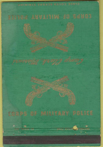 Matchbook Cover - Corps of Military Police Camp Clark MO postcard WORN 40 Strike