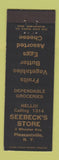 Matchbook Cover - Seebeck's Store Pleasantville NY