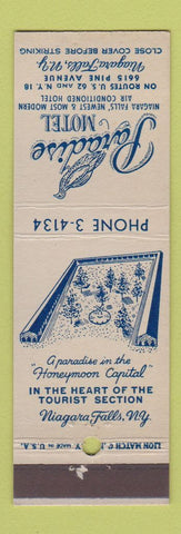 Matchbook Cover - Paradise Motel Niagara Falls NY