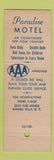 Matchbook Cover - Paradise Motel Niagara Falls NY
