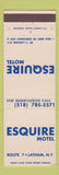Matchbook Cover - Esquire Motel Latham NY