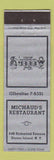 Matchbook Cover - Michaud's Restaurant Staten Island NY