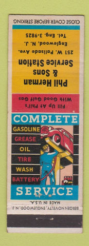 Matchbook Cover - Phil Herman & Sons oil gas Englewood NJ