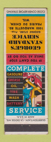 Matchbook Cover - George's Standard oil gas Prairie Du Chien WI WEAR
