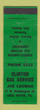 Matchbook Cover - Clinton Gas Service Lock Haven PA