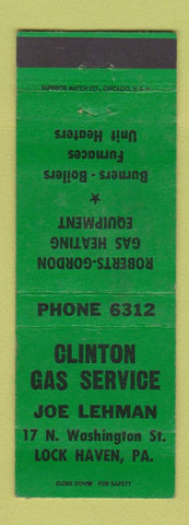 Matchbook Cover - Clinton Gas Service Lock Haven PA