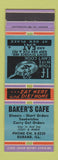 Matchbook Cover - Baker's Cafe Durand IL