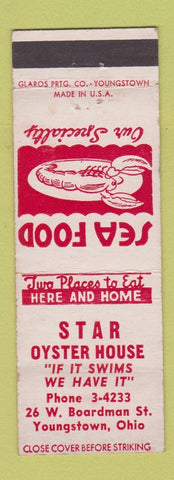 Matchbook Cover - Star Oyster House Youngstown OH lobster