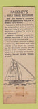 Matchbook Cover - Hackney's Restaurant Atlantic City NJ