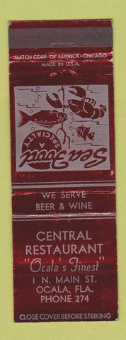 Matchbook Cover - Central Restaurant Ocala FL