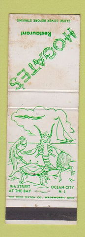 Matchbook Cover - Hogate's Restaurant Ocean City NJ WORN