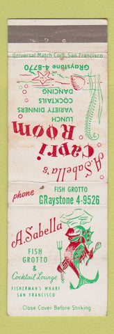 Matchbook Cover - A Sabella's Fish Grotto San Francisco CA WEAR