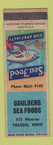 Matchbook Cover - Gouldens Seafood Toledo OH