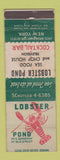 Matchbook Cover - Lobster Pond Restaurant New York City WEAR