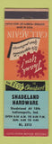 Matchbook Cover - Shadeland Hardware Indianapolis IN