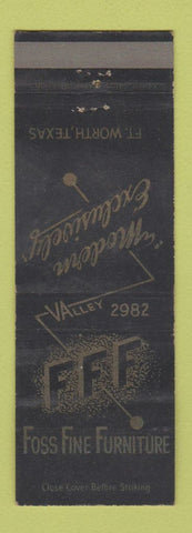 Matchbook Cover - Foss Fine Furniture Fort Worth TX WORN