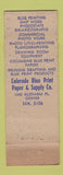 Matchbook Cover - Bruning Colorado Blue Print Paper Denver Colorado