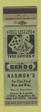 Matchbook Cover - Harmon's Restaurant San Antonio TX WEAR