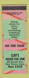 Matchbook Cover - Cliff's Modern Shoe Shine New Haven CT