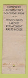 Matchbook Cover - Winnebago Auto Replacement Parts Milwaukee WI Indian