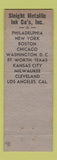 Matchbook Cover - Sleight Metallic Ink  Philadelphia NYC Boston Chicago