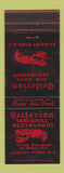 Matchbook Cover - Criterion Sea Grill Restaurant Asbury Park NJ lobster