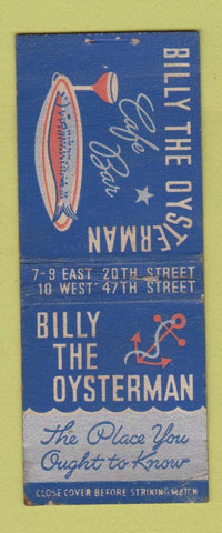 Matchbook Cover - Billy the Oyster Man Cafe New York City BOBTAIL