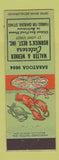 Matchbook Cover - Walter & Werner Catering Hornick's Restaurant Baltimore MD