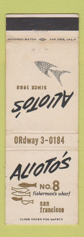 Matchbook Cover - Alioto's No. 8 San Francisco CA