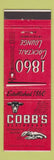 Matchbook Cover - Cobb's Restaurant Boston MA lobster