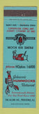 Matchbook Cover - Johnson's Hummocks Restaurant Providence RI lobster