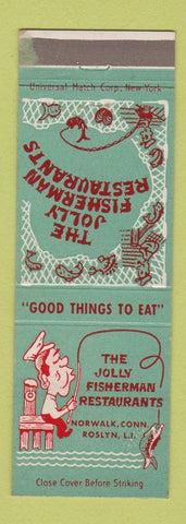Matchbook Cover - Jolly Fisherman Restaurant Roslyn LI NY Norwalk CT