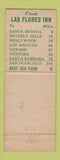 Matchbook Cover - Las Flores Inn Malibu CA