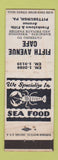 Matchbook Cover - Fifth Avenue Cafe Pittsburgh PA lobster WEAR