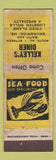 Matchbook Cover - Kelley's Diner Brunswick ME lobster WORN
